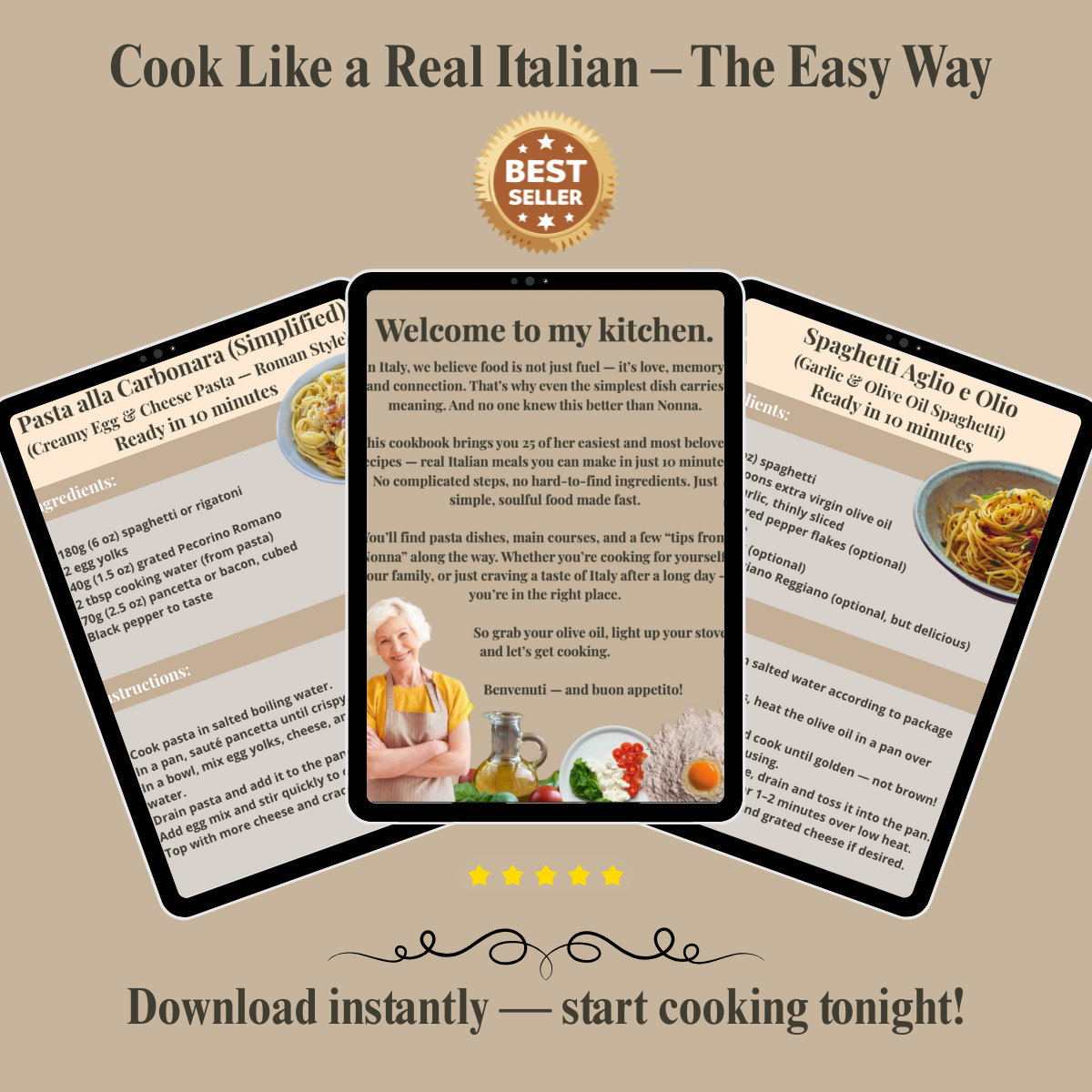Nonna’s Italian Secrets – 25 Traditional Recipes in 10 Minutes